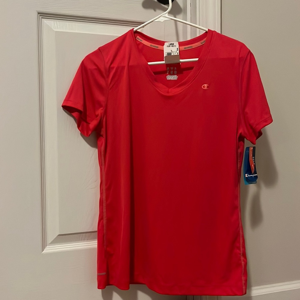 Champion. Sweat resistant red pink t shirt.